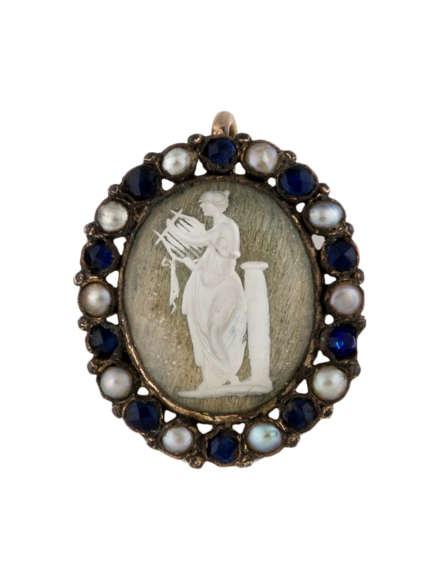 Pendant Antique Pearl, Quartz & Hair