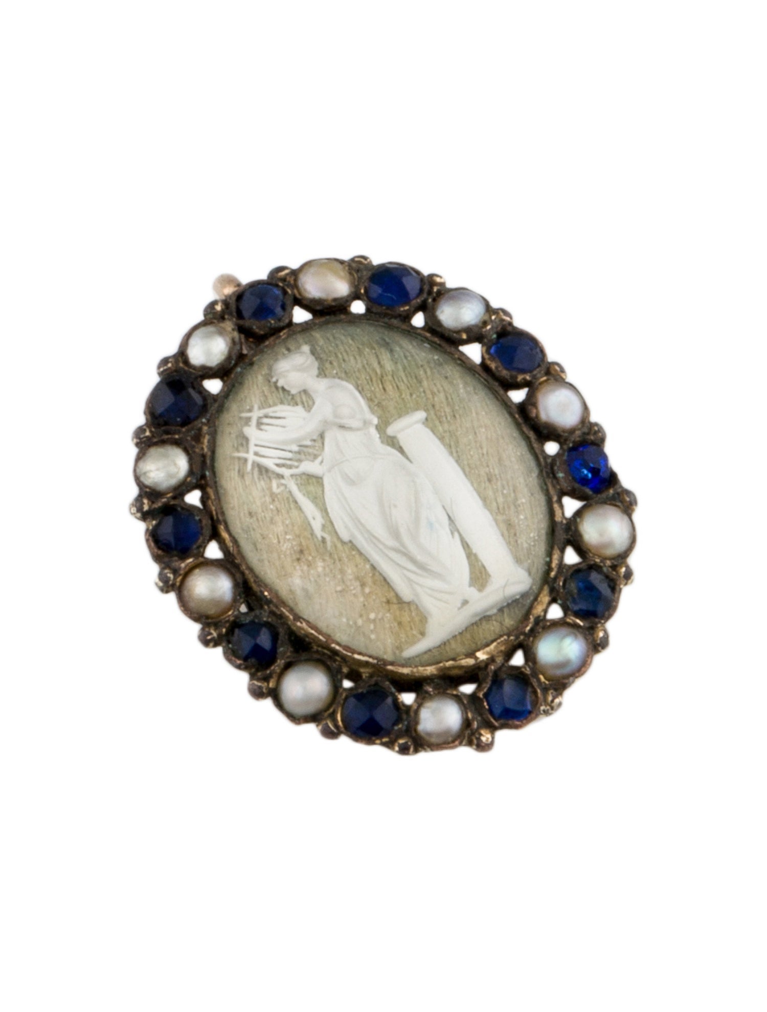 Pendant Antique Pearl, Quartz & Hair