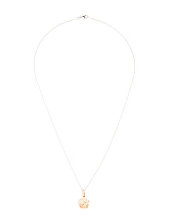 Pendant 14K Quartz & Diamond Clover Pendant Necklace