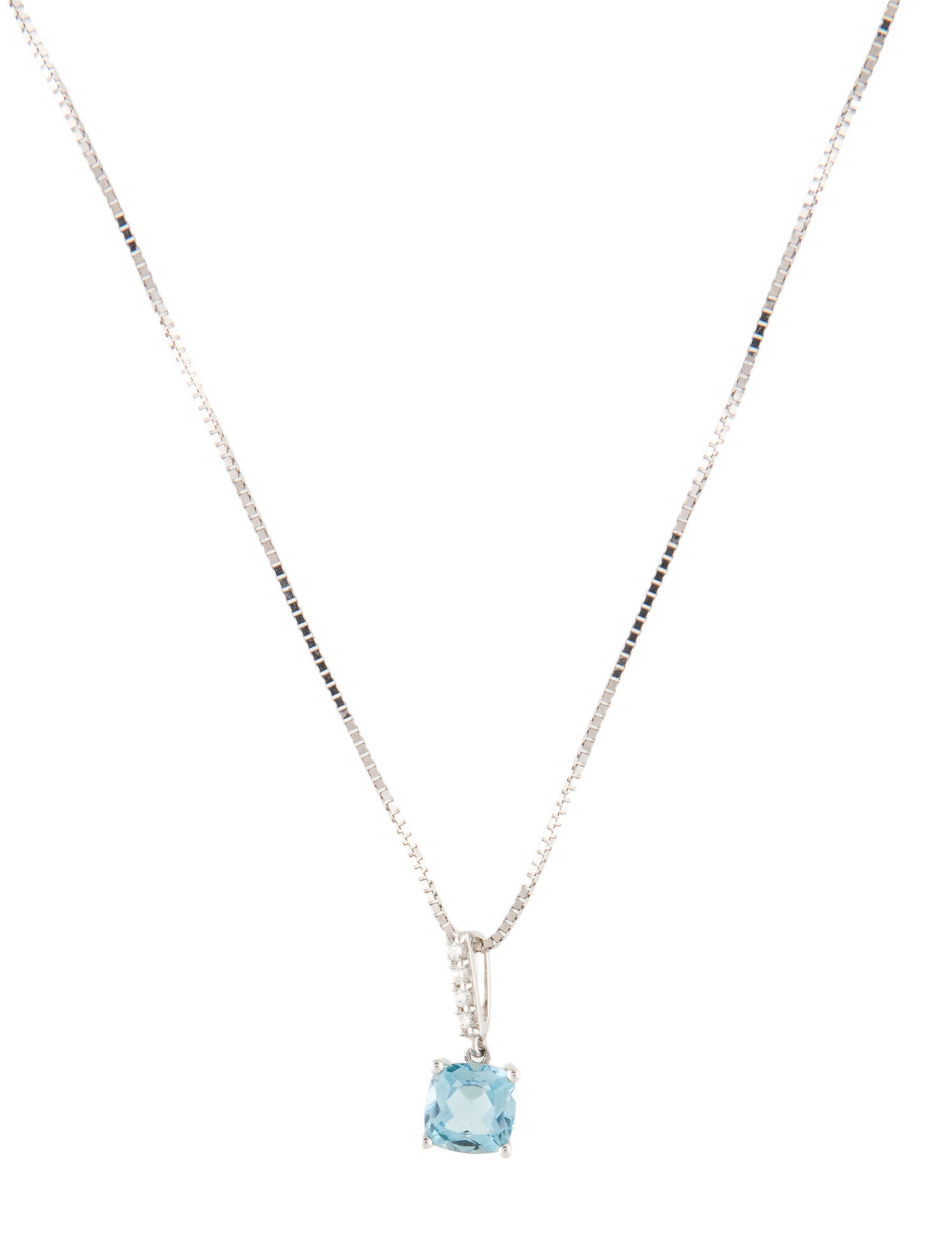 Pendant 14K Topaz & Diamond Pendant Necklace