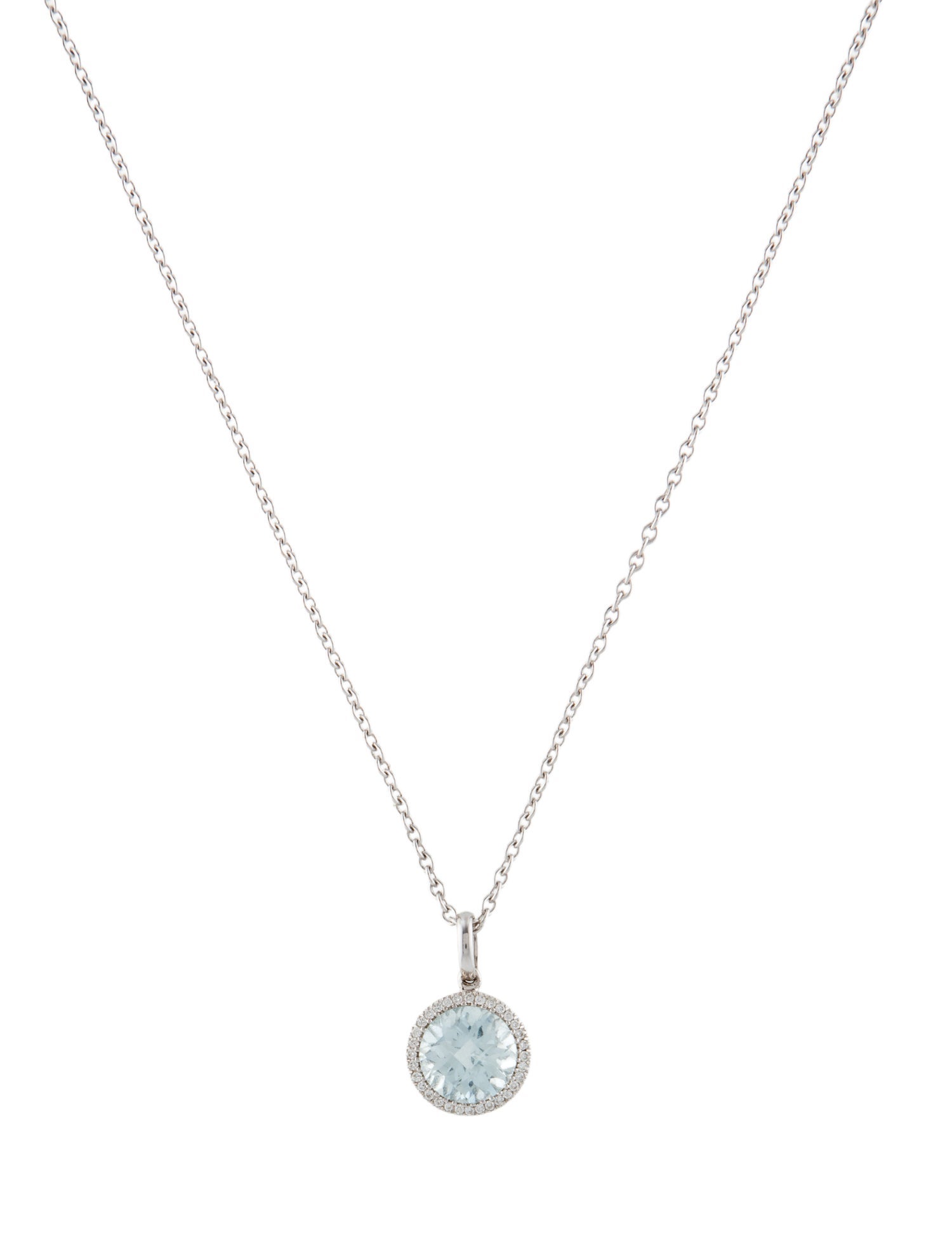 Pendant 14K Aquamarine & Diamond Pendant Necklace