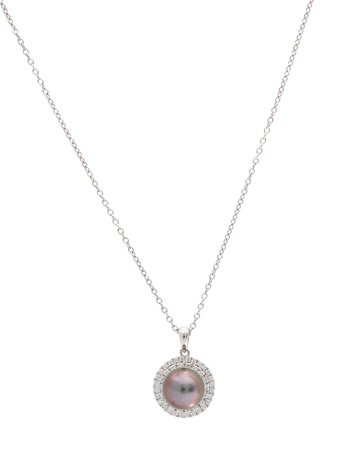 Pendant 14K Pearl & Diamond Pendant Necklace