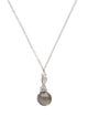 Pendant 14K Pearl & Diamond Pendant Necklace
