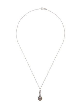 Pendant 14K Pearl & Diamond Pendant Necklace