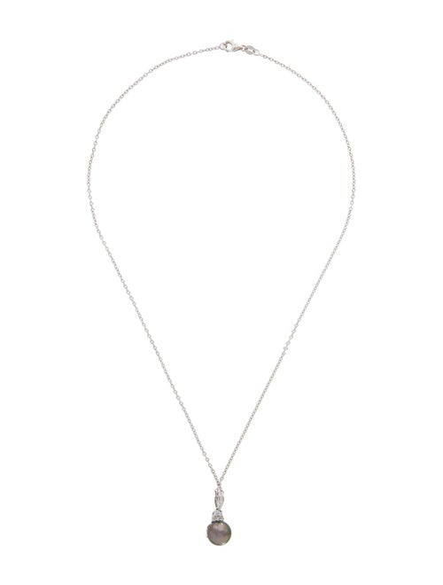 Pendant 14K Pearl & Diamond Pendant Necklace