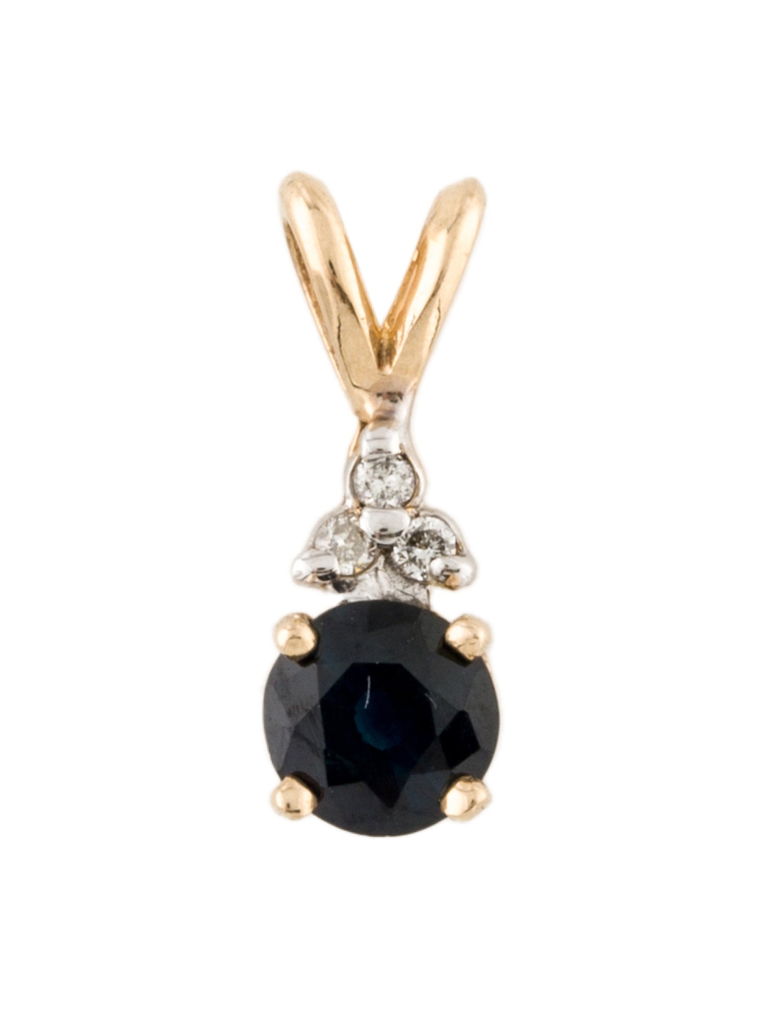 Pendant 14K Sapphire & Diamond Pendant