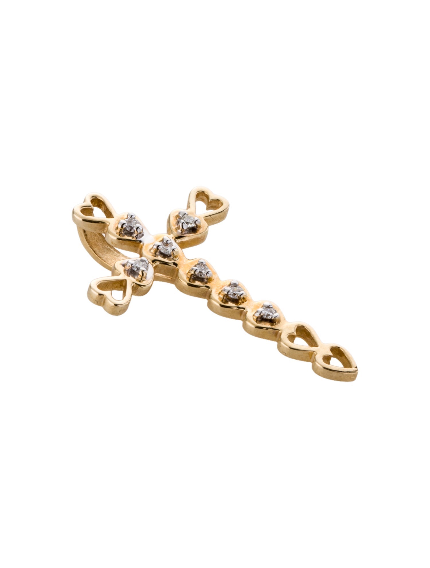 Pendant 14K Diamond Heart Cross Pendant