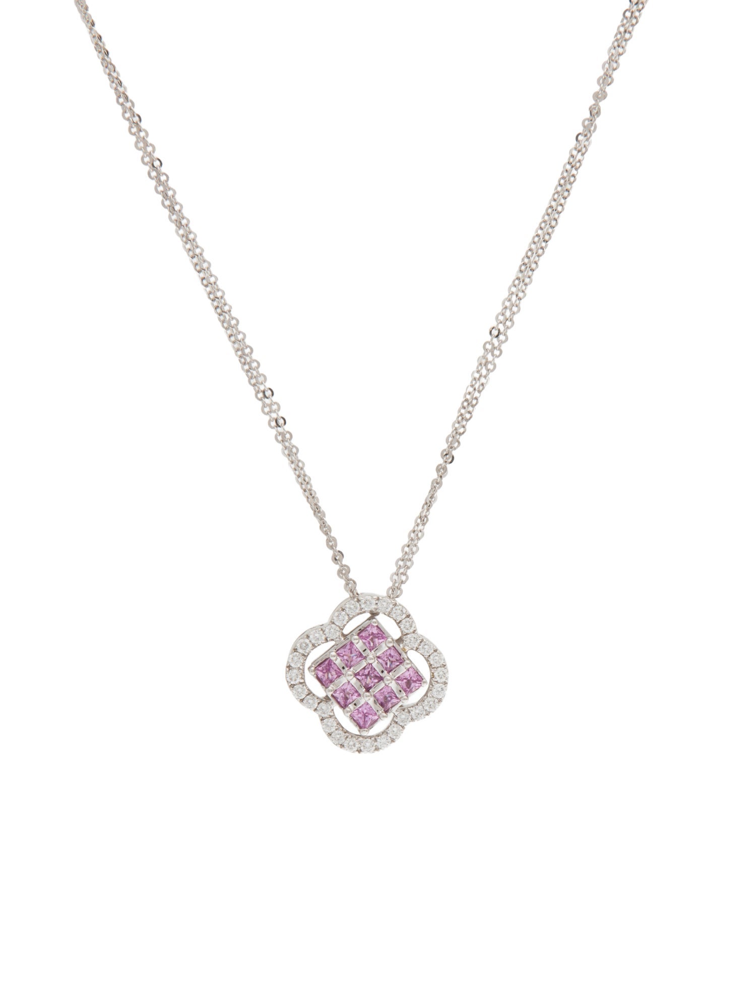 Pendant 14K Sapphire & Diamond Pendant Necklace