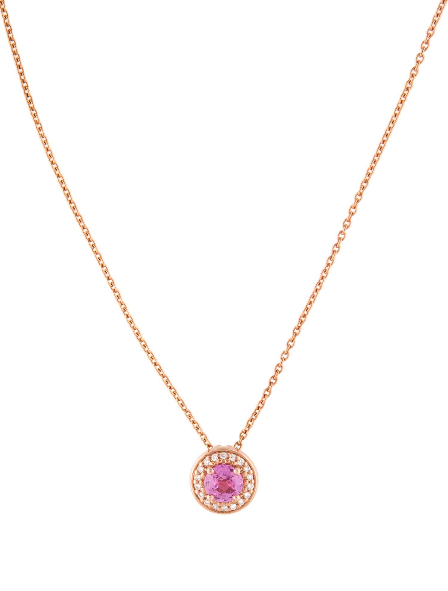 Pendant 14K Sapphire & Diamond Pendant Necklace