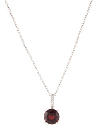 Pendant Necklace 14K Garnet & Diamond