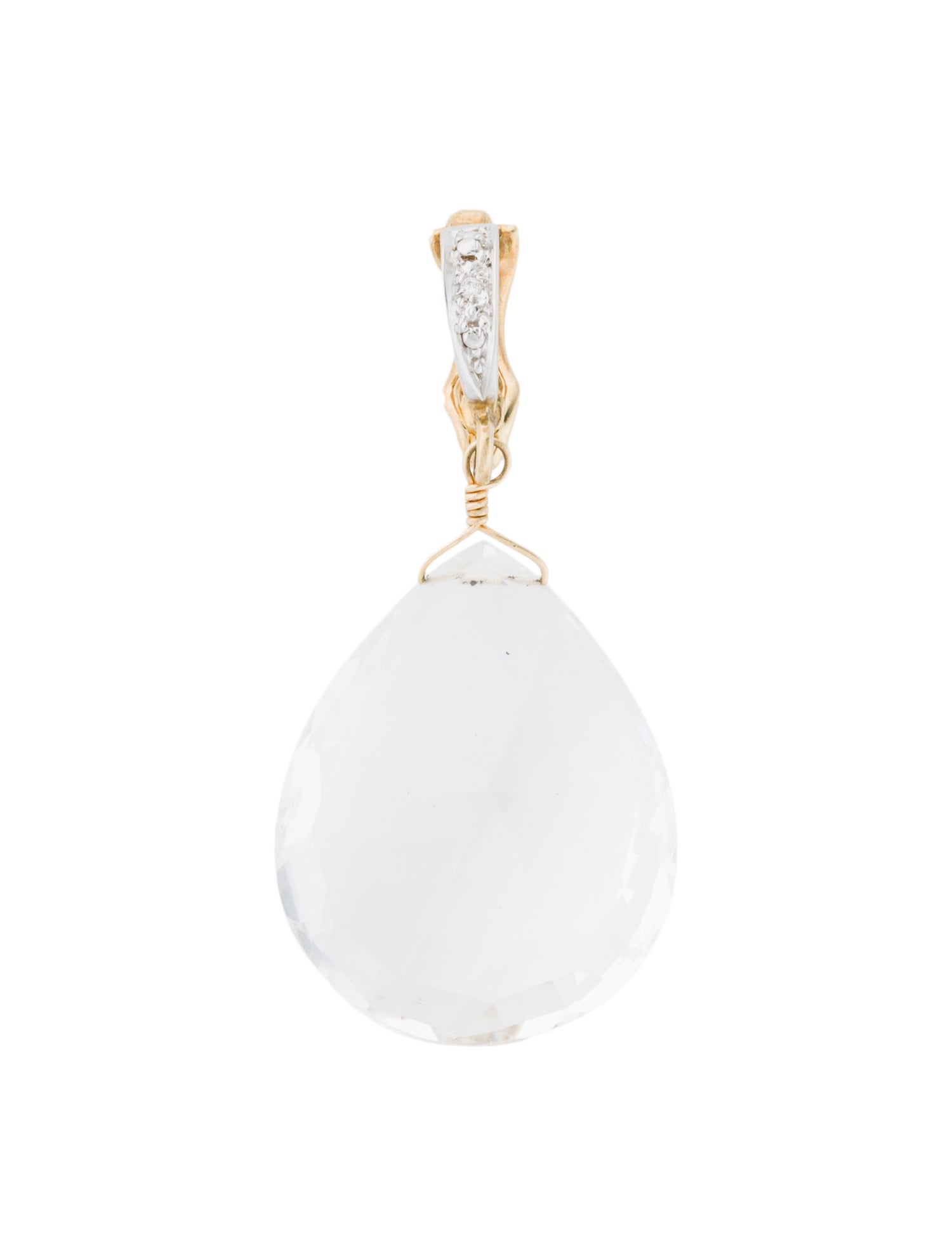 Pendant 14K Quartz & Diamond Pendant