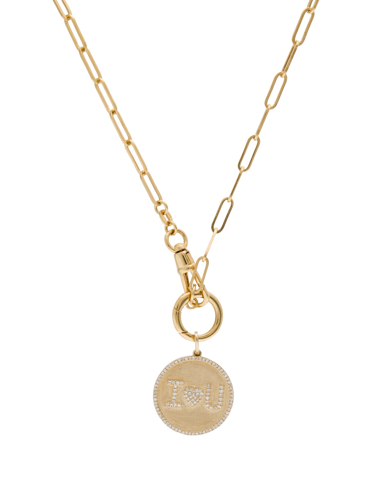 Pendant 14K Diamond 'I Love You' Pendant Necklace