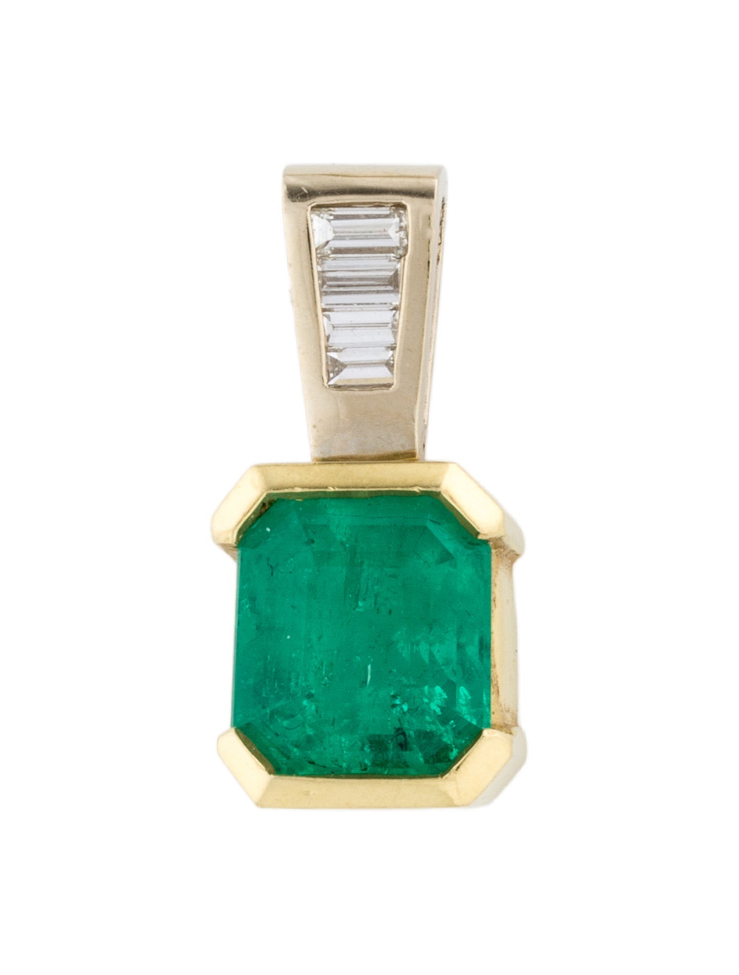 Pendant 18K 5.77ct Emerald & Diamond Pendant