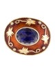 Pendant 18K 7.91ct Iolite, Diamond & Enamel Slider Pendant