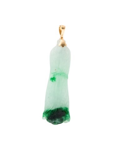 Pendant Necklace 18K Dyed Jadeite Carved