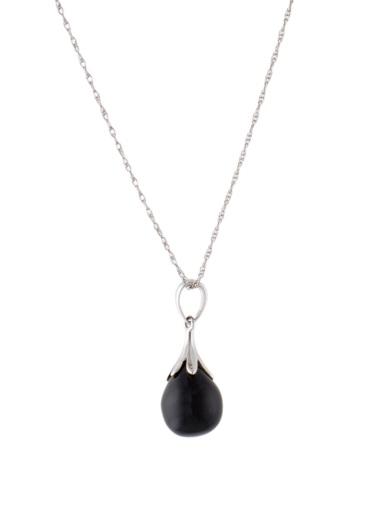 Pendant 14K Onyx Drop Pendant Necklace