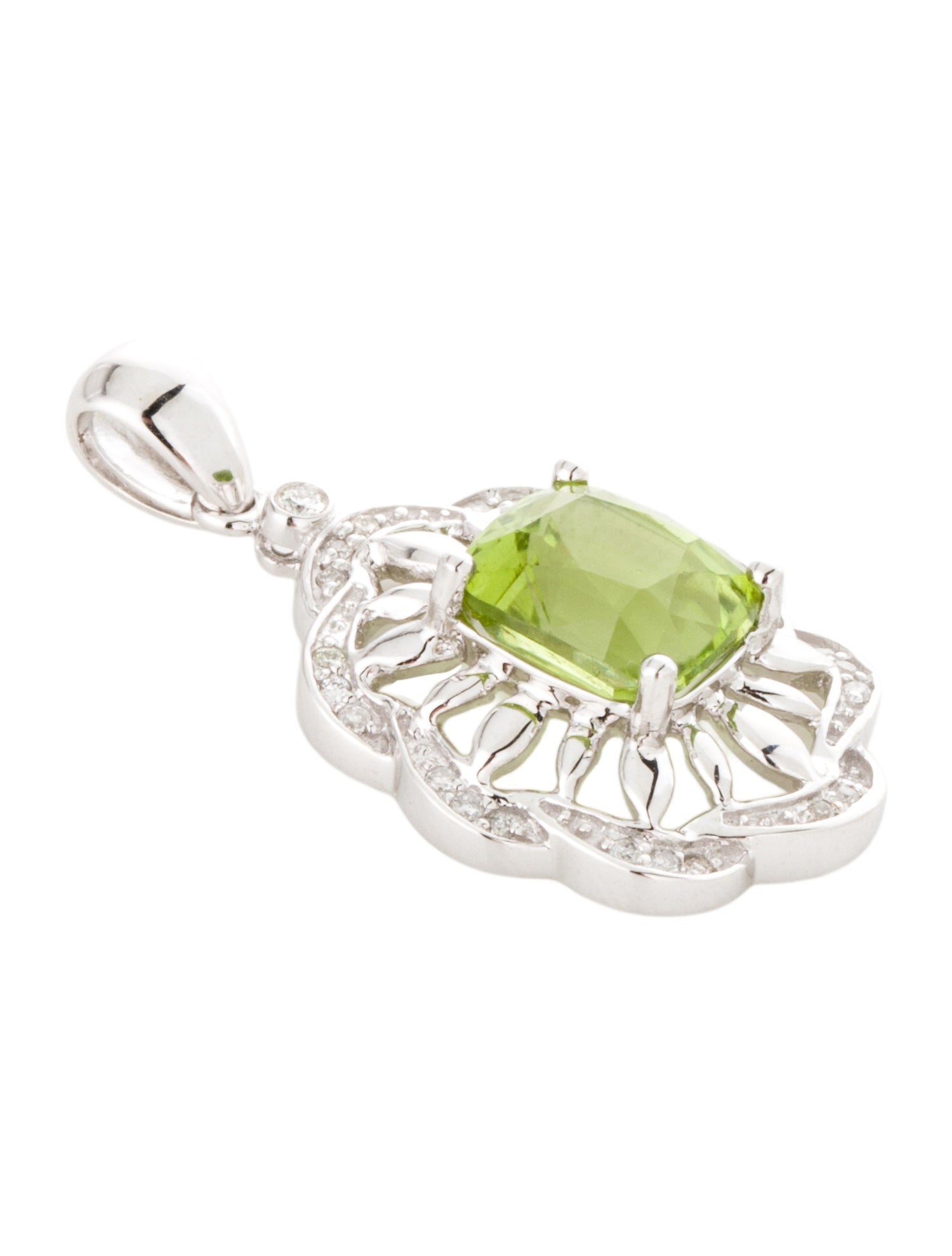 Pendant 14K 2.61ct Peridot & Diamond Pendant
