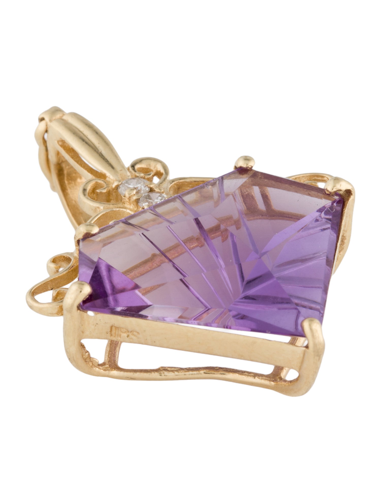Pendant 14K Amethyst & Diamond