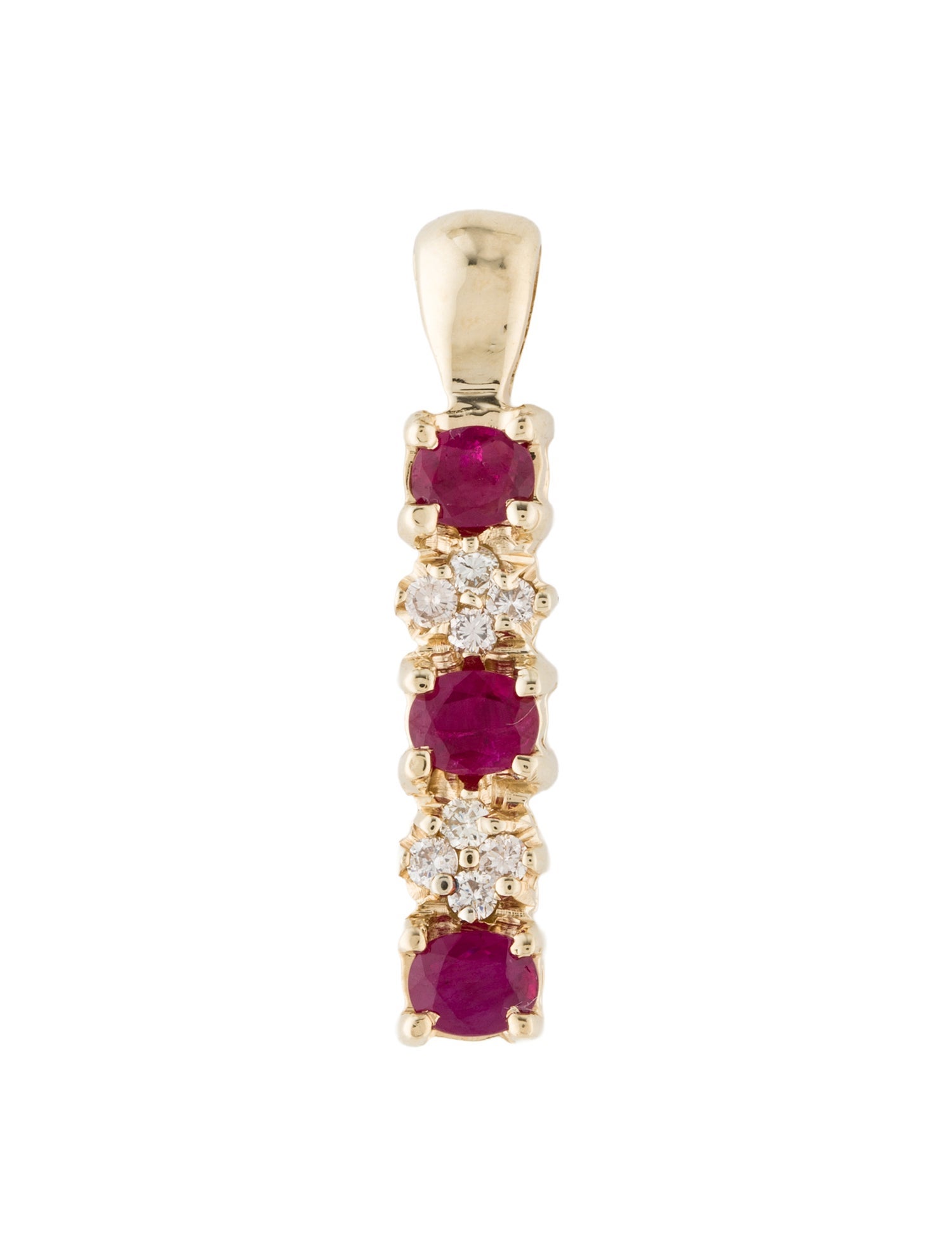 Pendant 14K 1.20ctw Ruby & Diamond Vertical Pendant