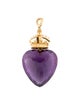 Pendant Antique 14K Pearl, 56.98ct Amethyst & Demantoid Garnet Crown Heart Pendant