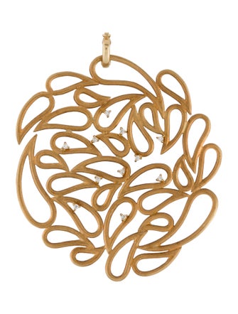 Pendant 18K Diamond Paisley Enhancer Pendant