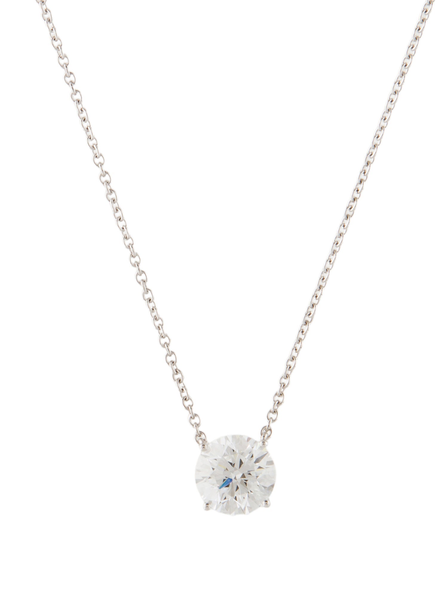 Pendant 14K 1.50ct Lab-Grown Diamond Solitaire Pendant Necklace