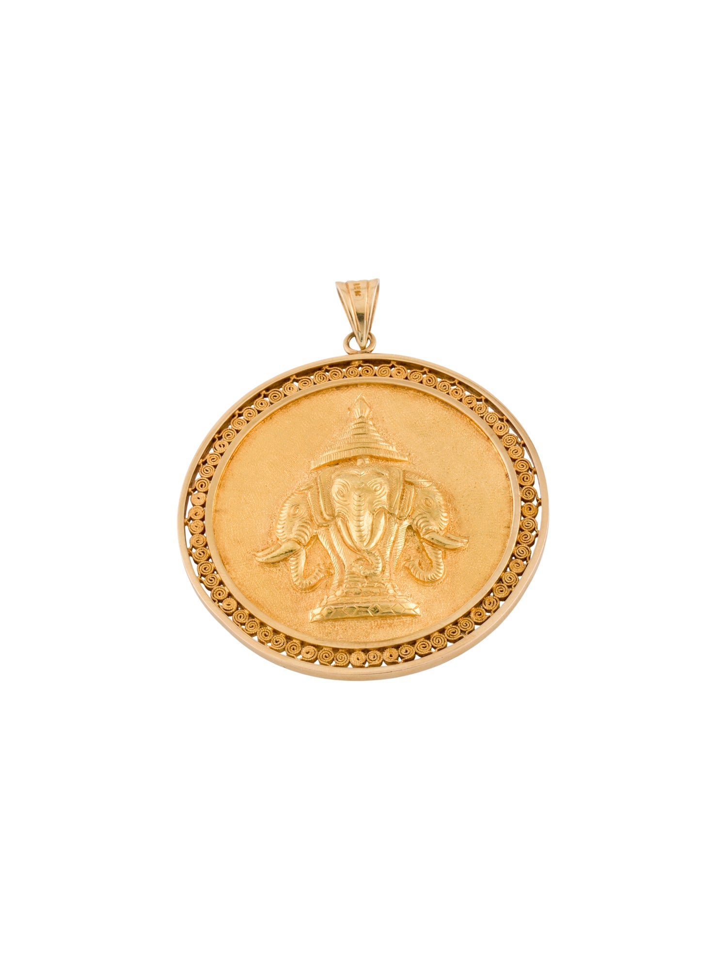 Pendant 18K Elephant Buddhist Chedi 'Blessing' Pendant