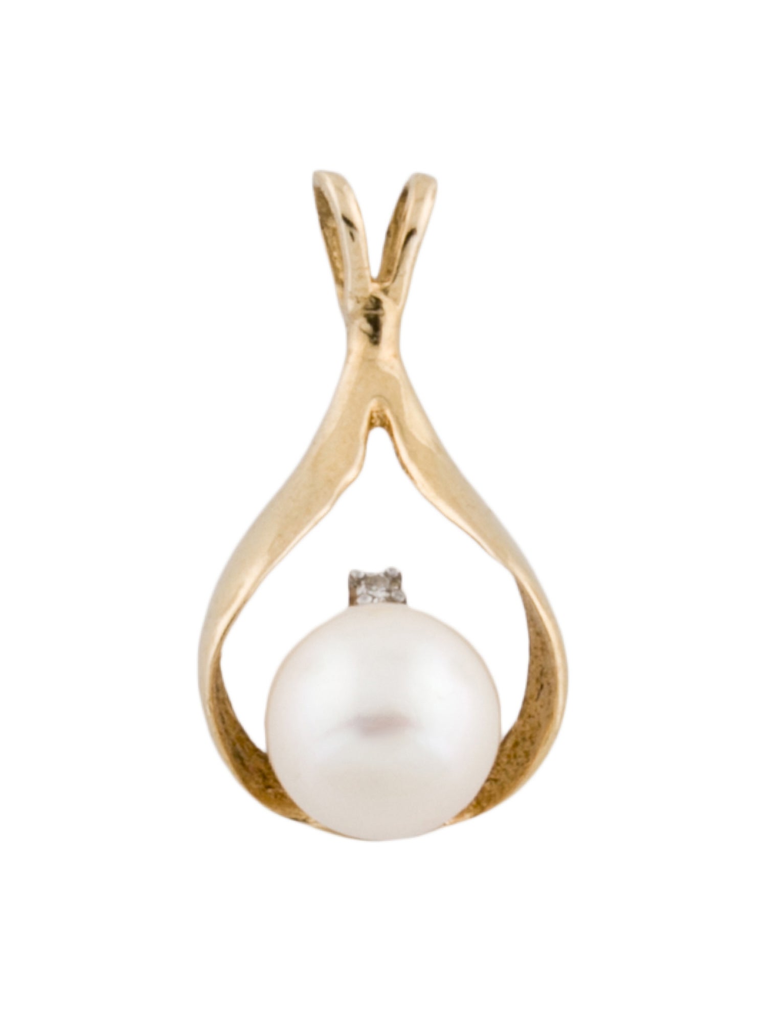 Pendant 14K Pearl & Diamond Pendant