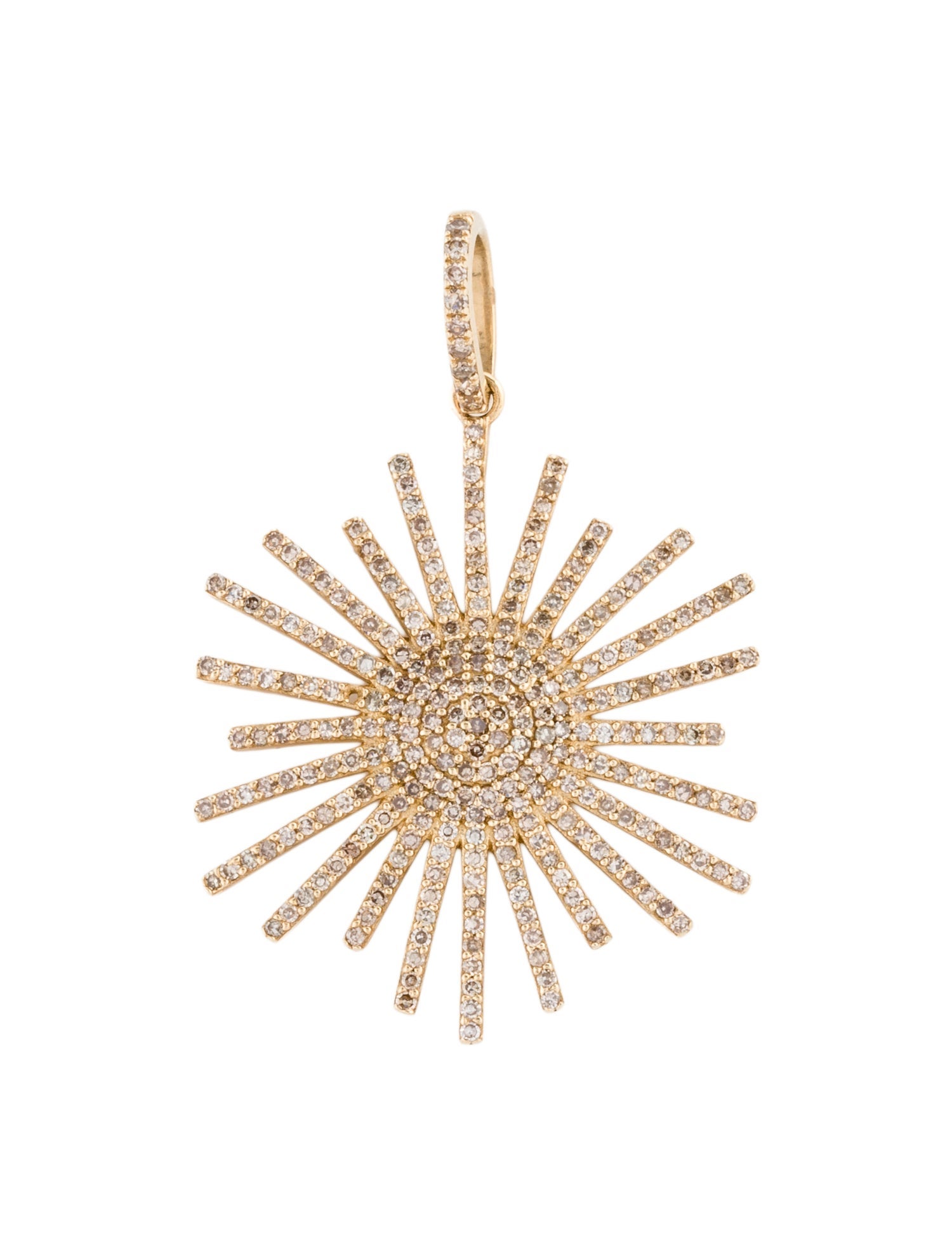 Pendant 14K 1.22ctw Diamond Sunburst Pave Pendant