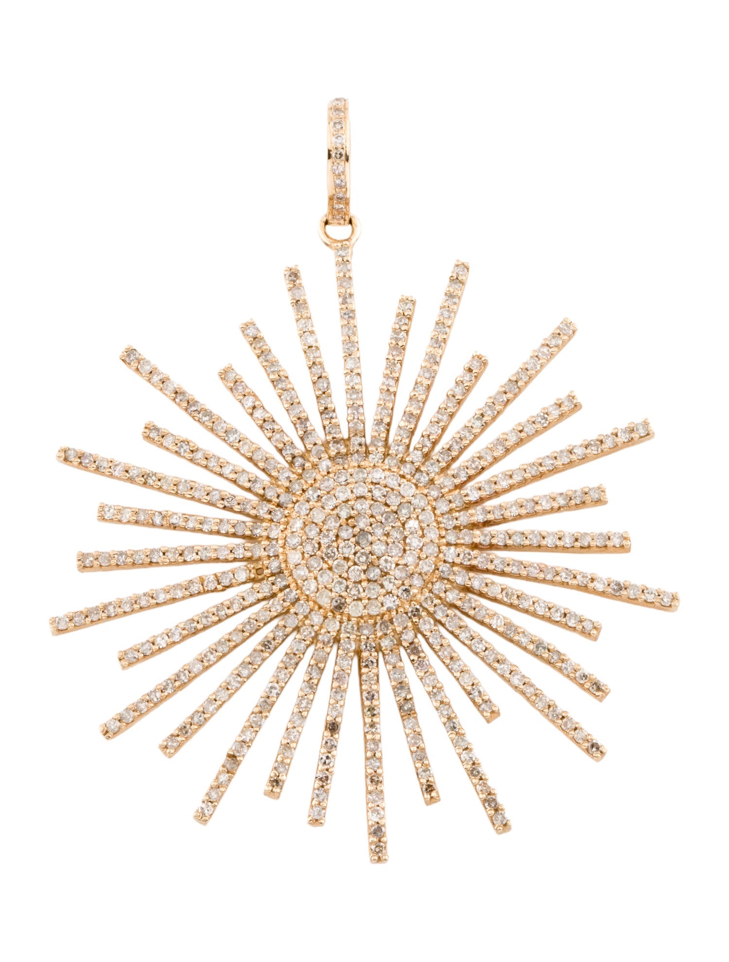 Pendant 14K 3.32ctw Diamond Sunburst Pendant