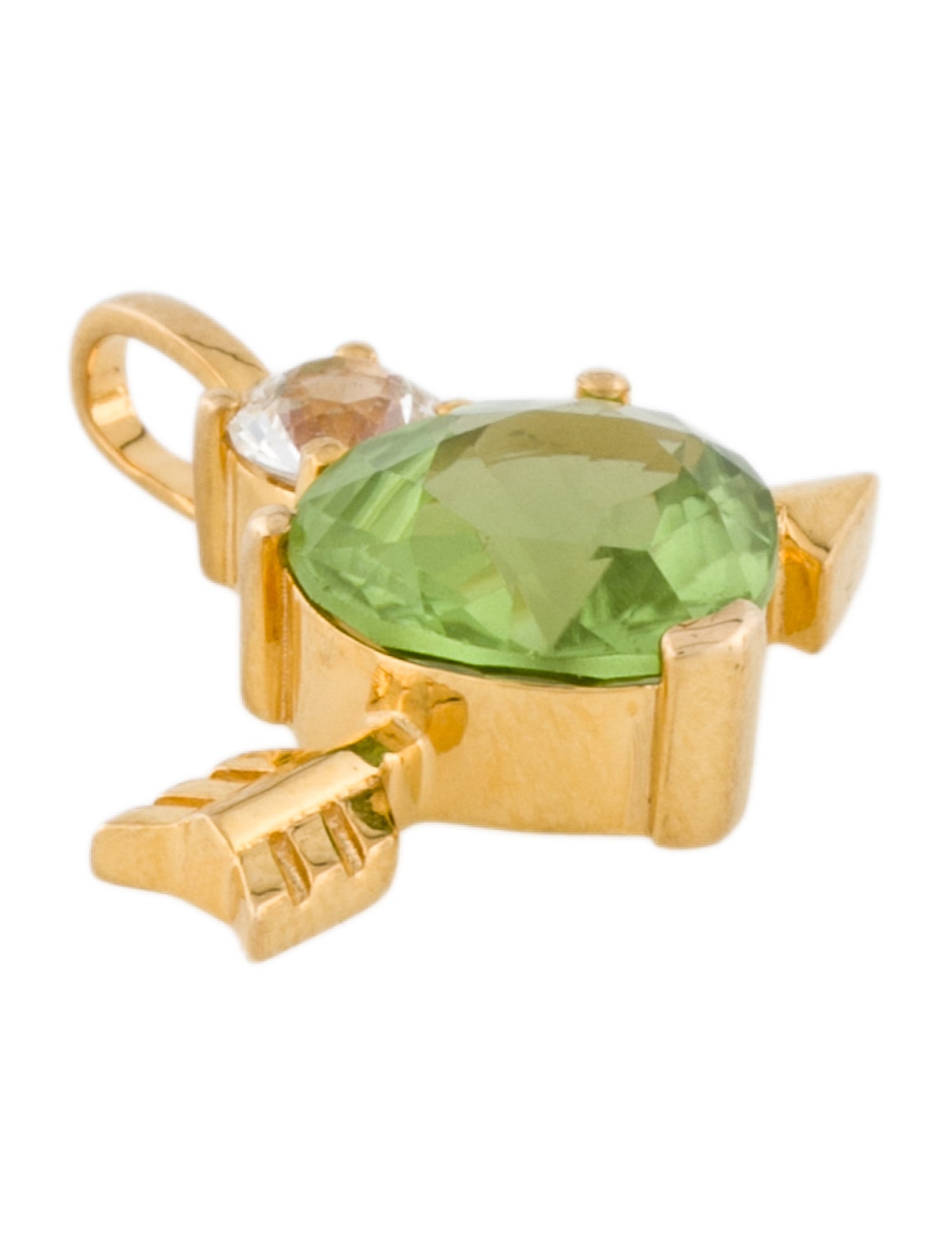 Pendant 18K 3.56ctw Peridot & Sapphire Heart Pendant