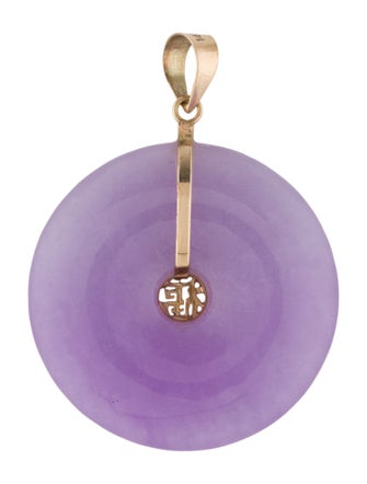 Pendant 14K Dyed Jadeite Pi Disc Pendant