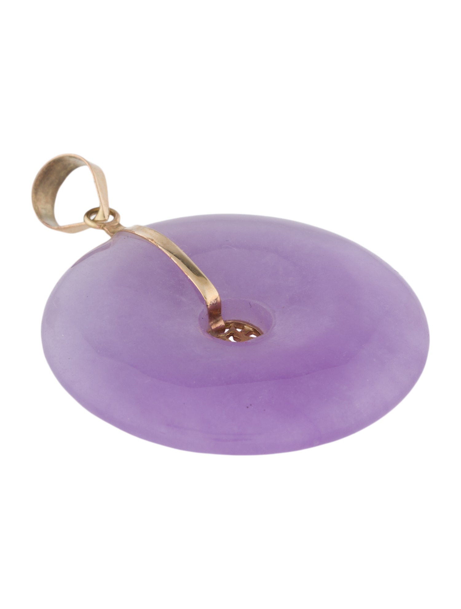 Pendant 14K Dyed Jadeite Pi Disc