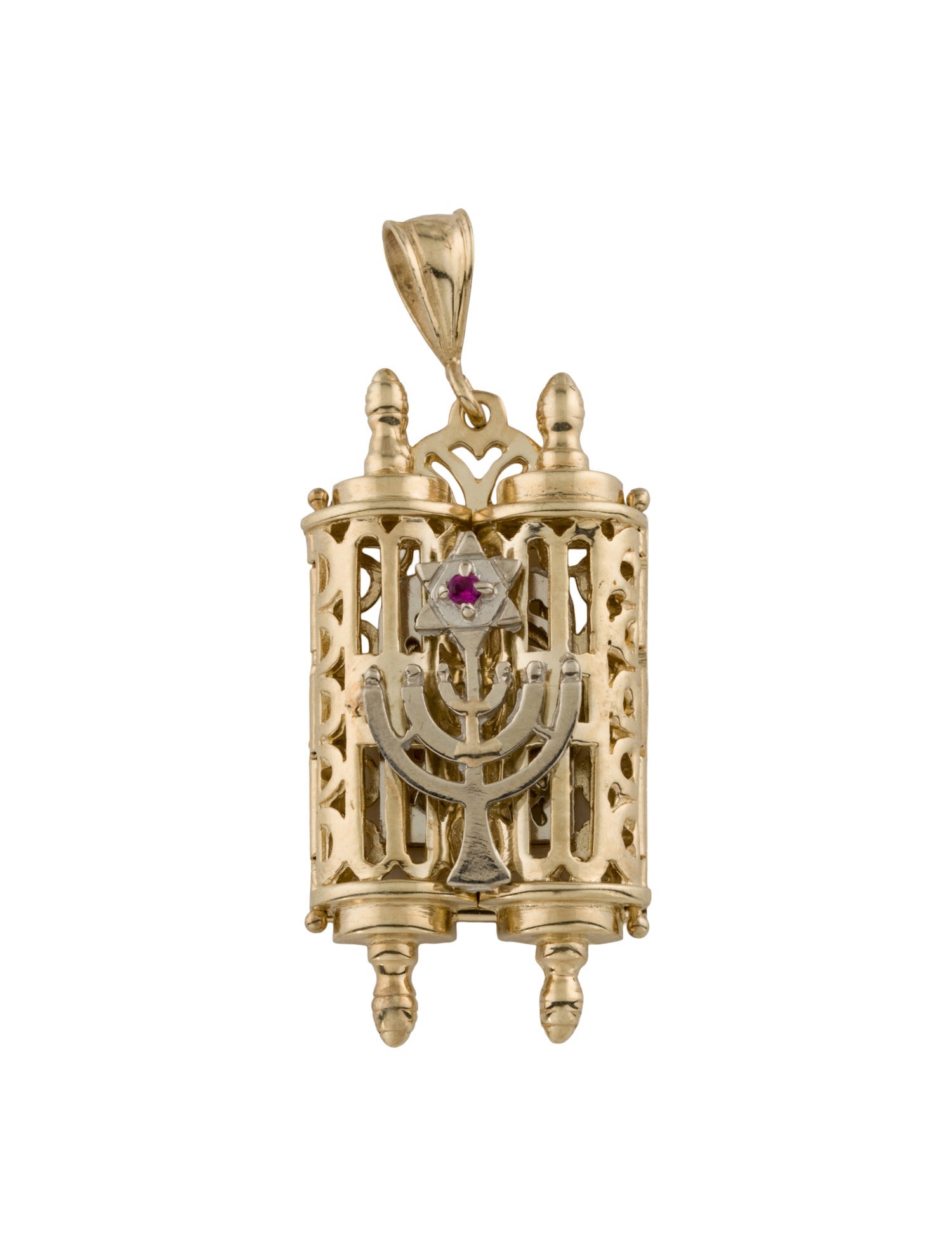Pendant 14K Torah Scroll Pendant