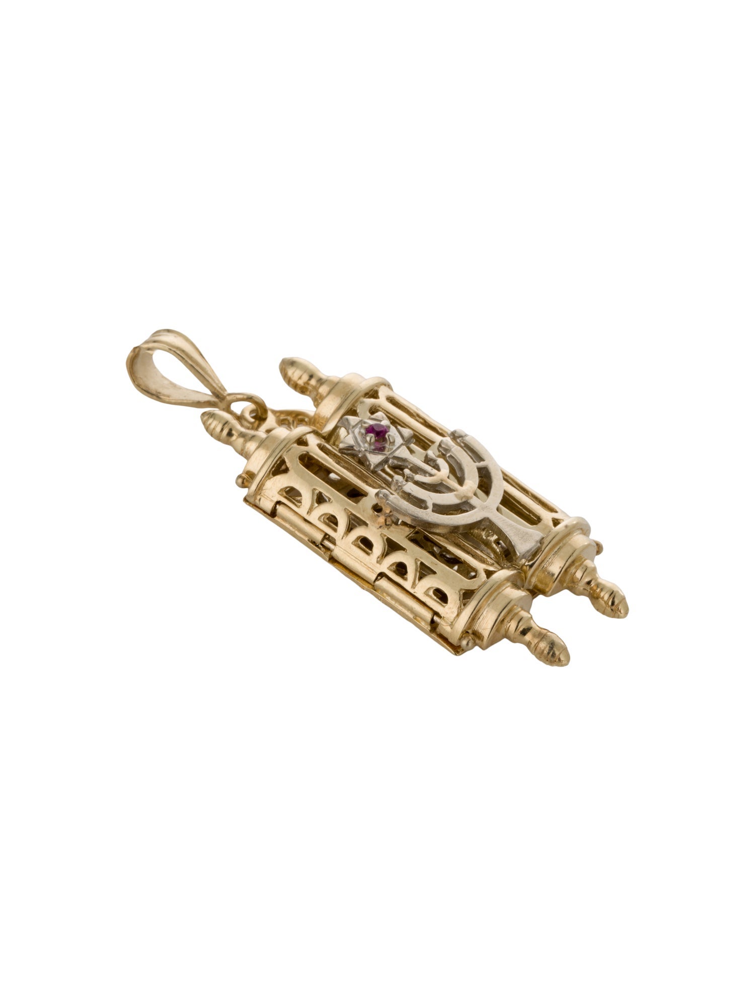 Pendant 14K Torah Scroll Pendant