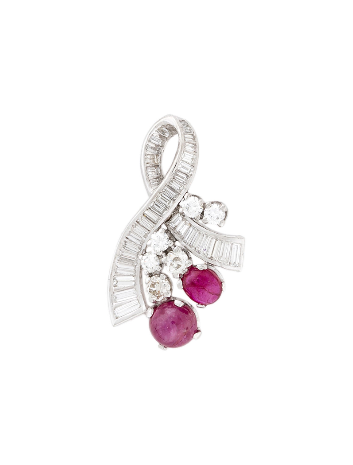 Pendant Platinum Ruby & Diamond Slide