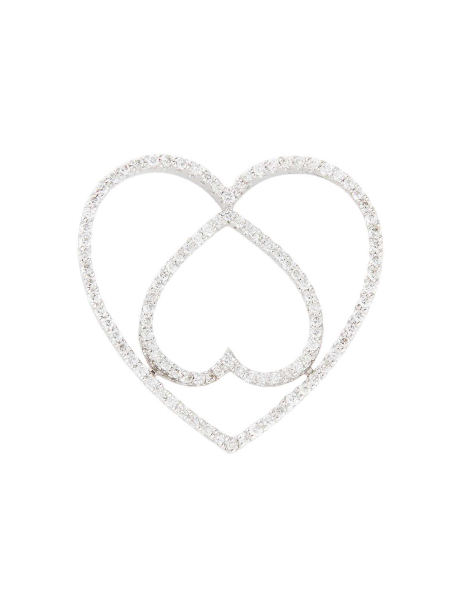 Pendant 18K Diamond Double Heart Pendant