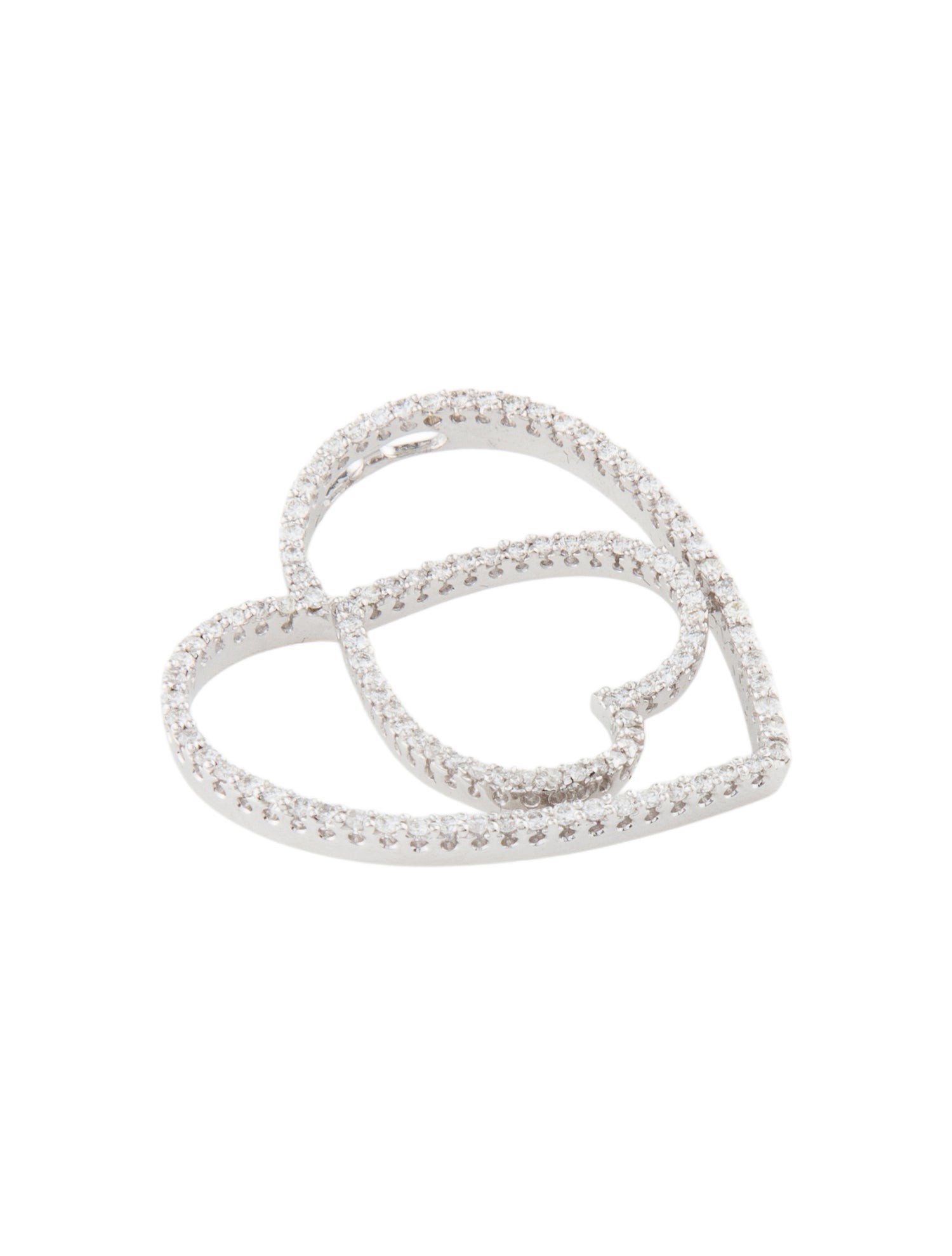 Pendant 18K Diamond Double Heart Pendant