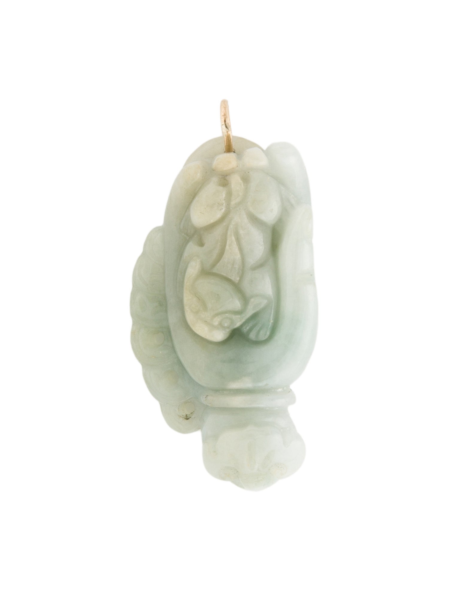 Pendant 14K Carved Jadeite