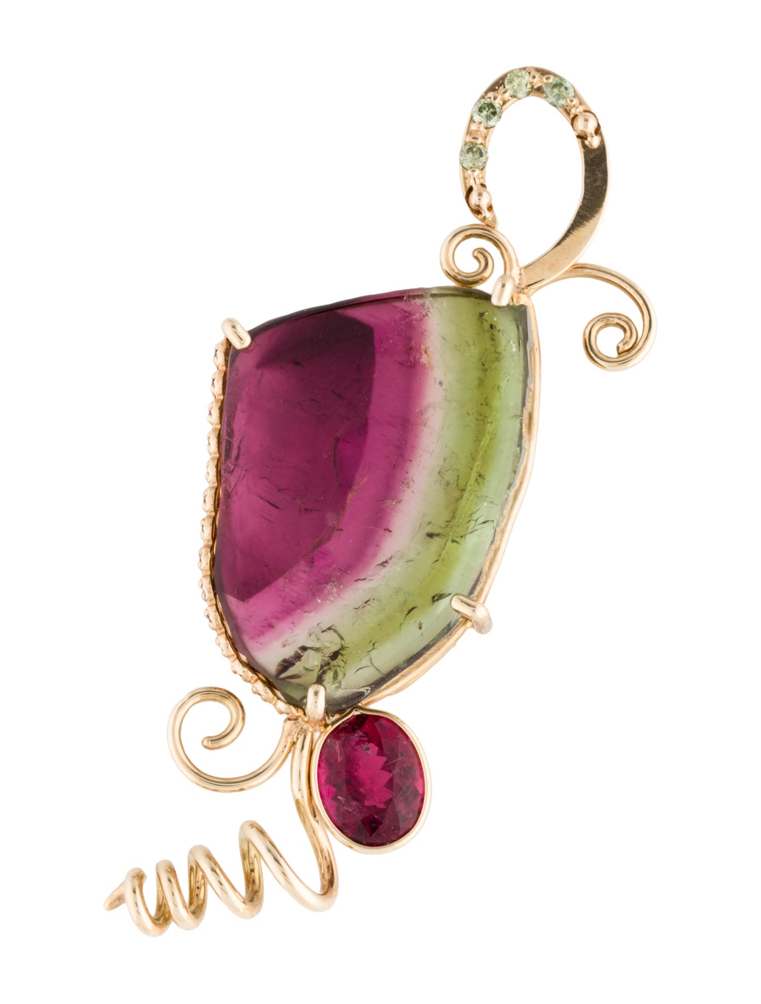 Pendant 14K Tourmaline & Diamond