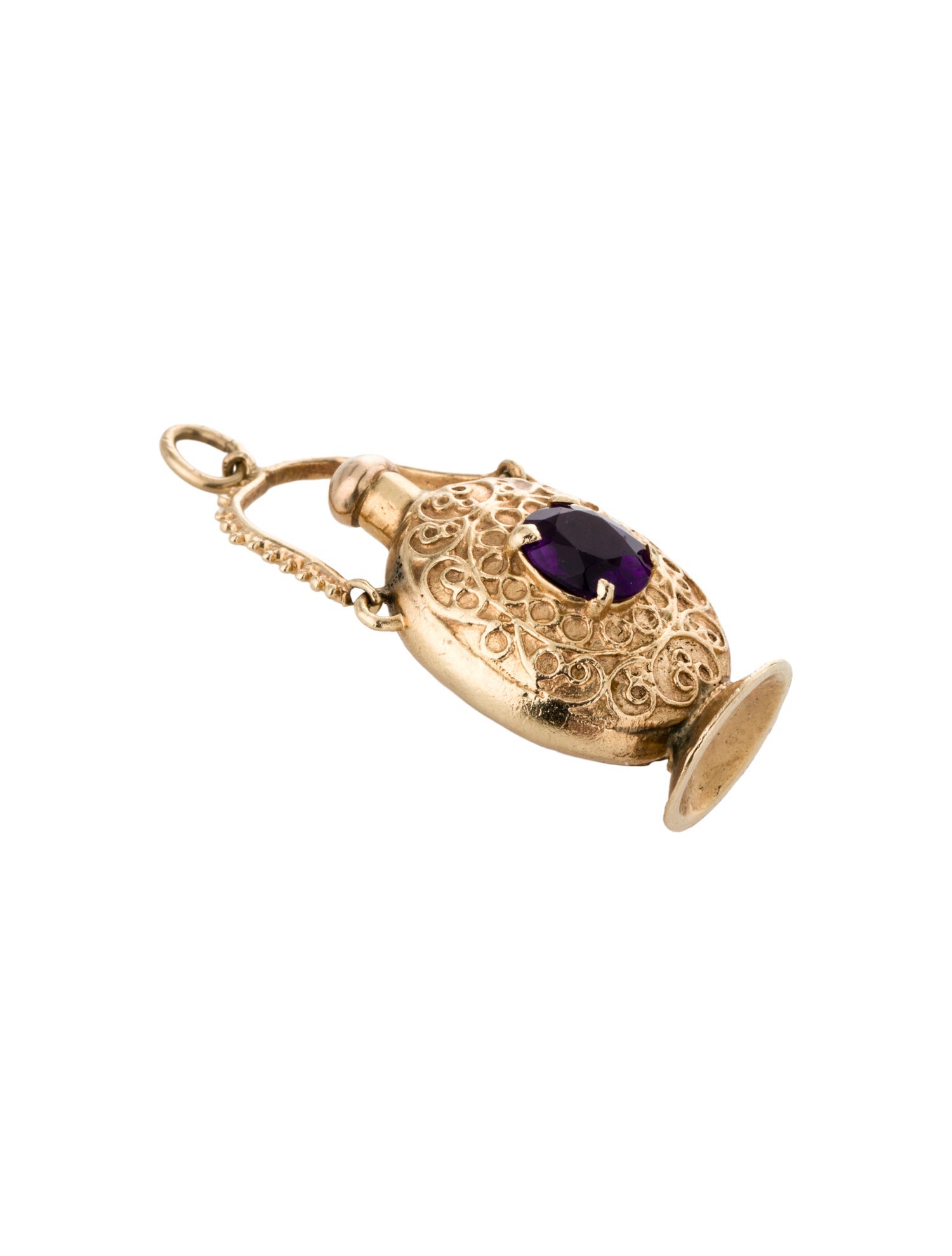 Pendant 14K Amethyst Bottle