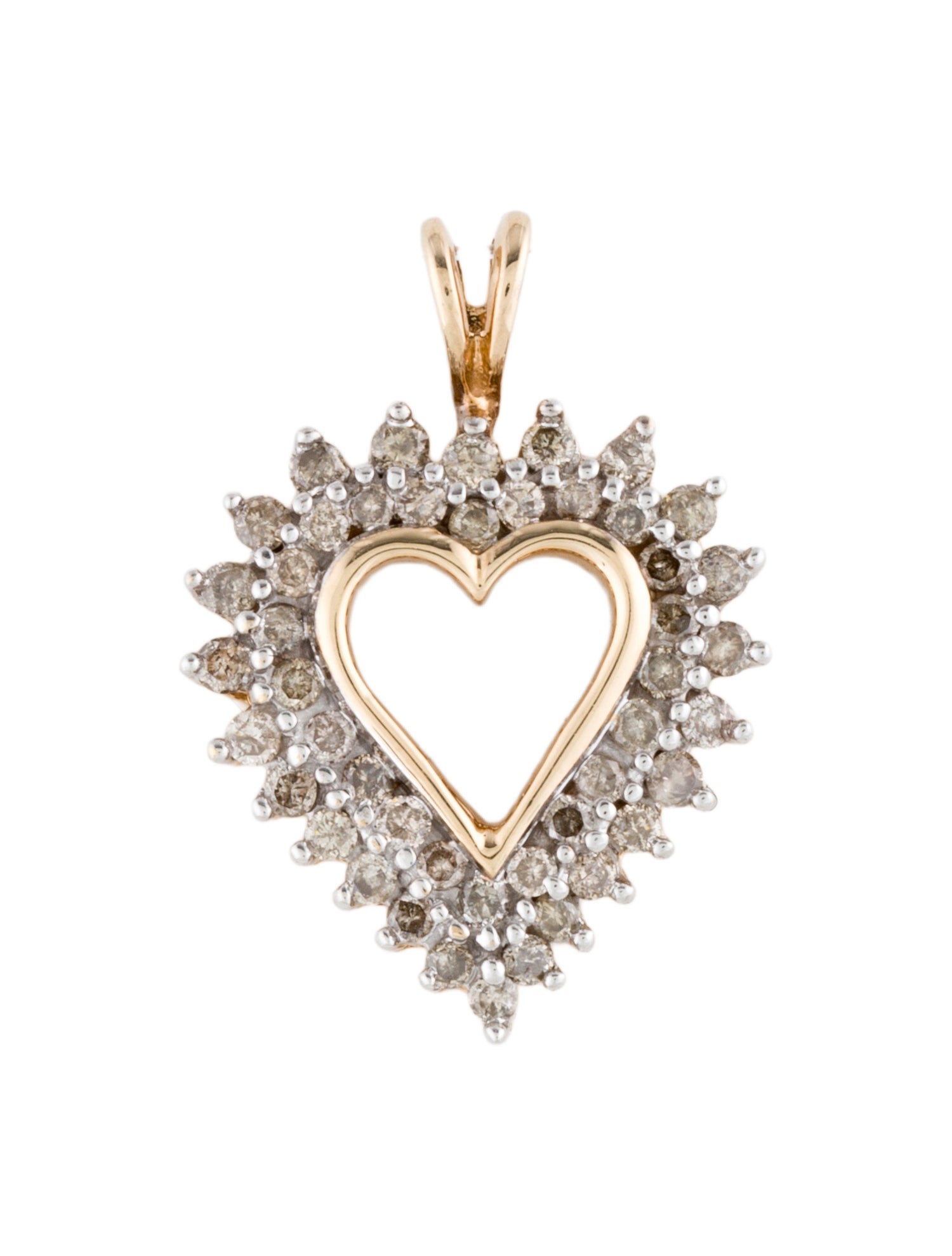 Pendant 10K Diamond Open Heart Pendant
