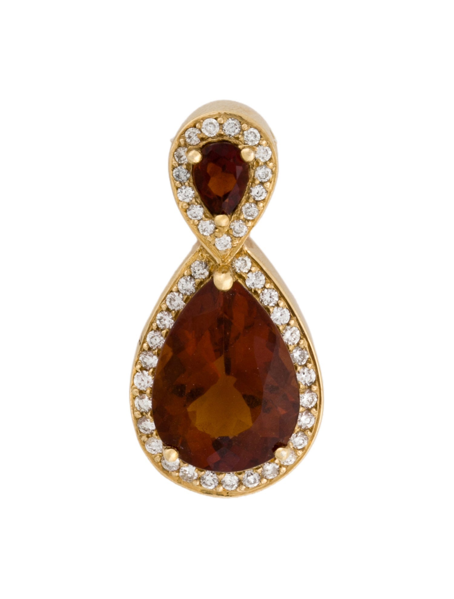 Pendant 14K Citrine & Diamond