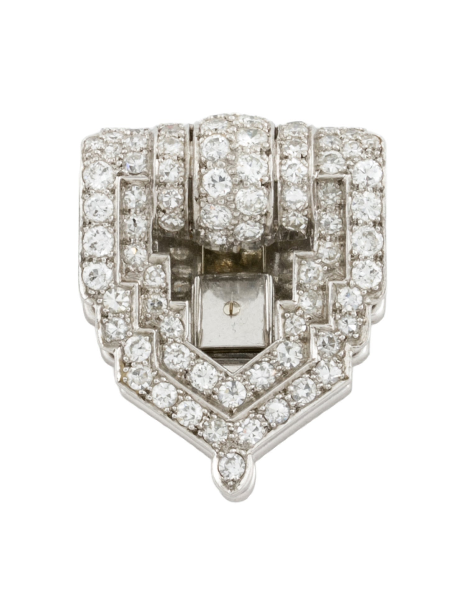 Pendant Vintage Platinum Diamond 2.12ctw Dress Clip