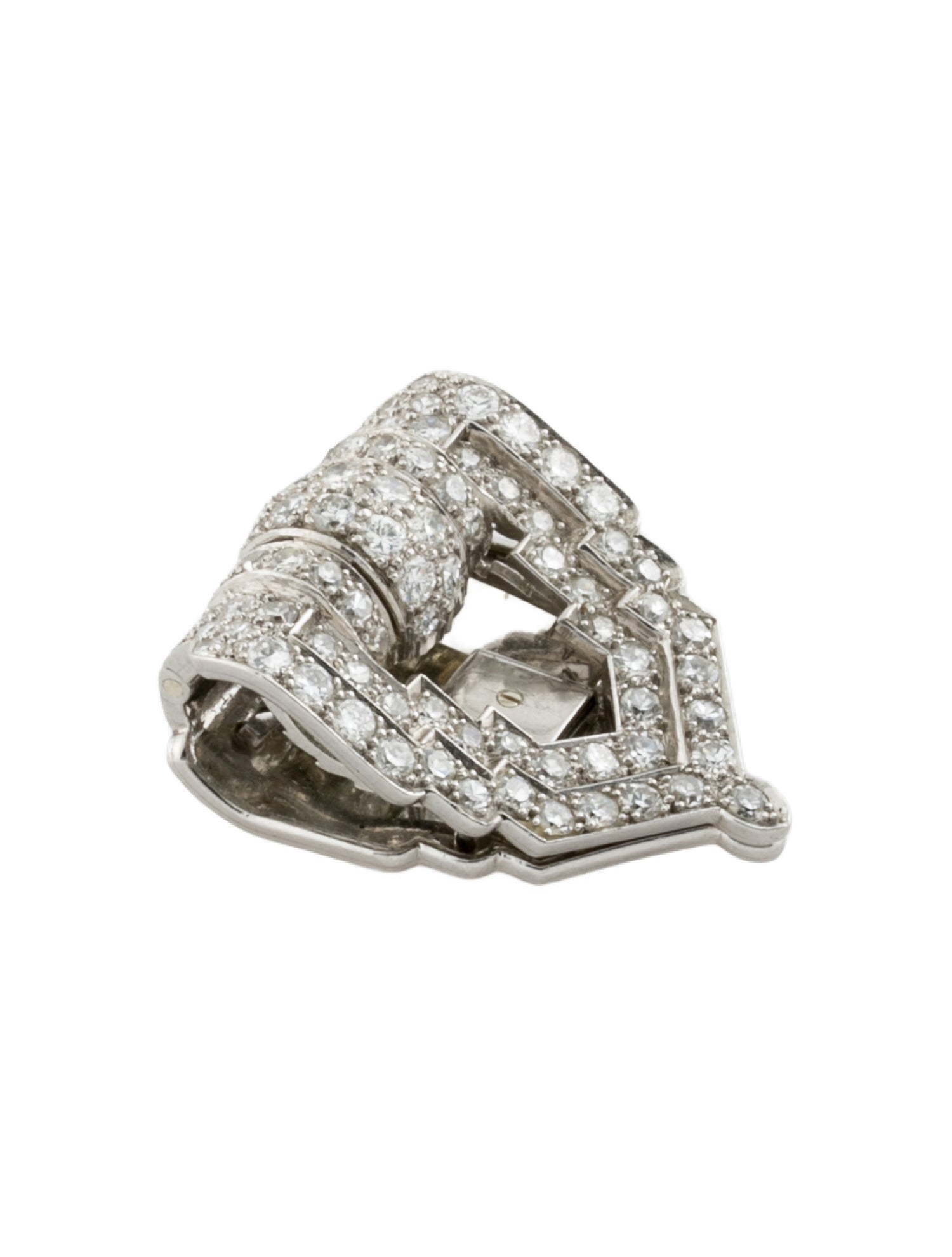 Pendant Vintage Platinum Diamond 2.12ctw Dress Clip