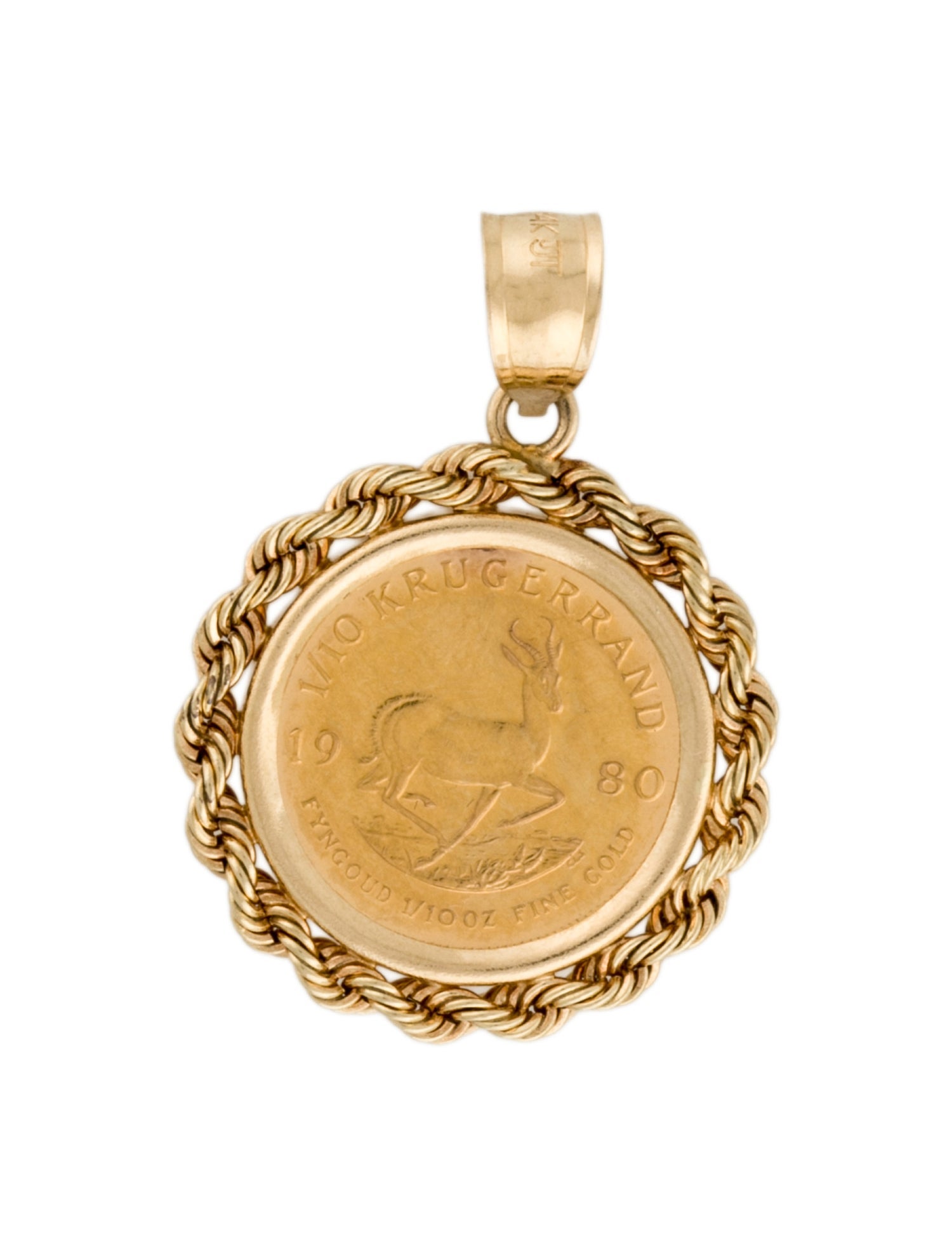 Pendant 1/10 Krugerrand Coin Pendant Necklace