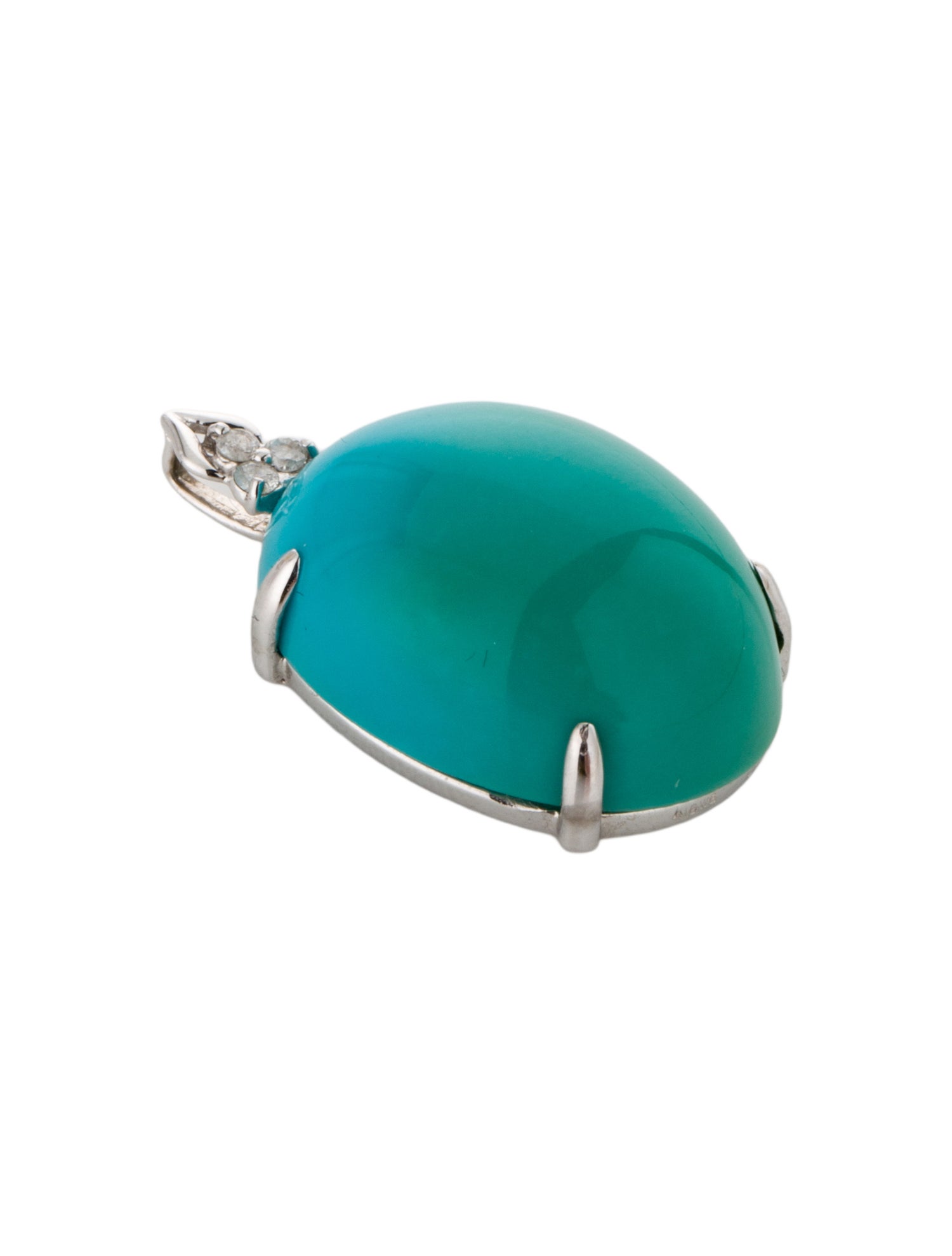 Pendant 18K 19.32 Turquoise & Diamond Pendant