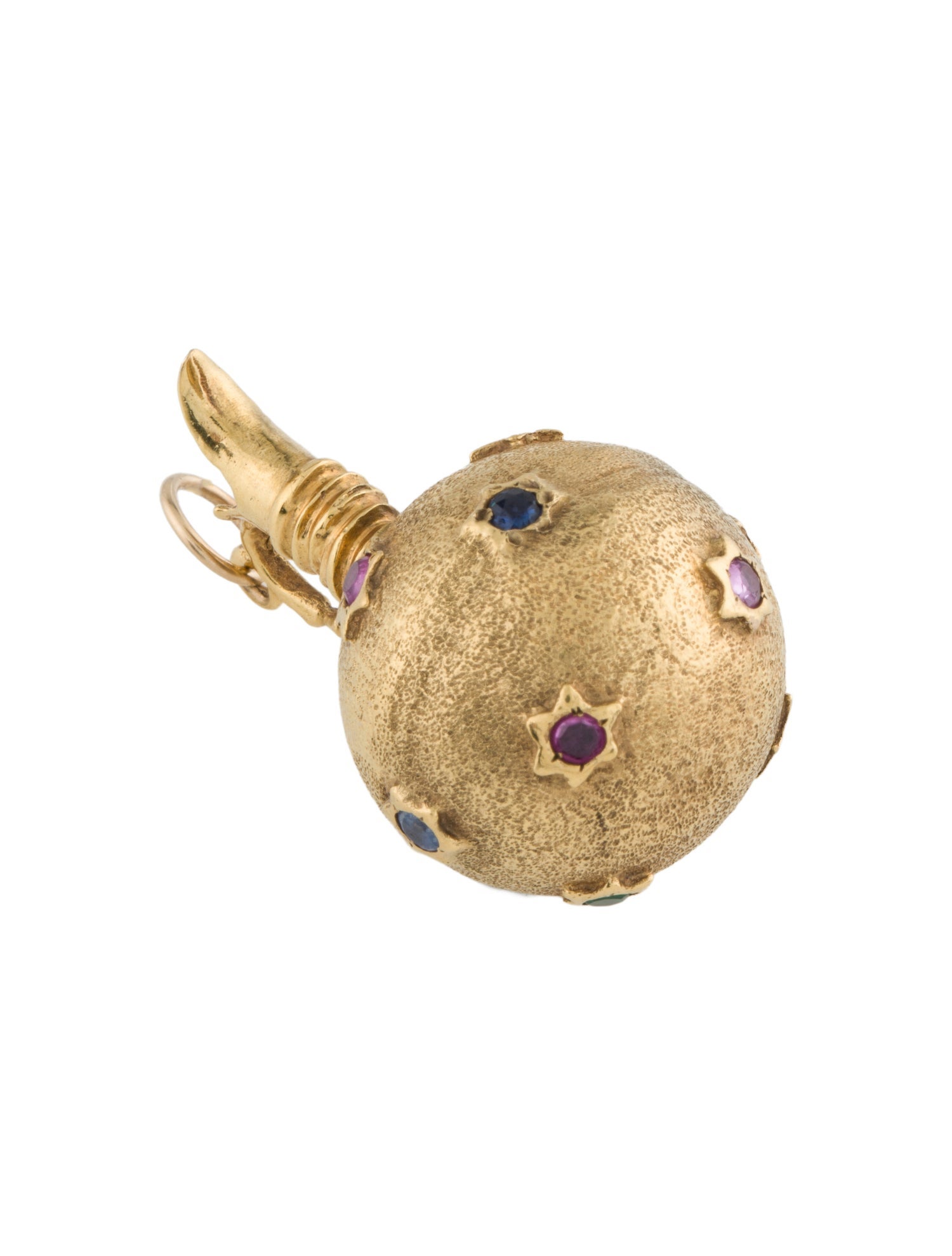 Pendant 14K Sapphire, Ruby & Chalcedony Water Jug