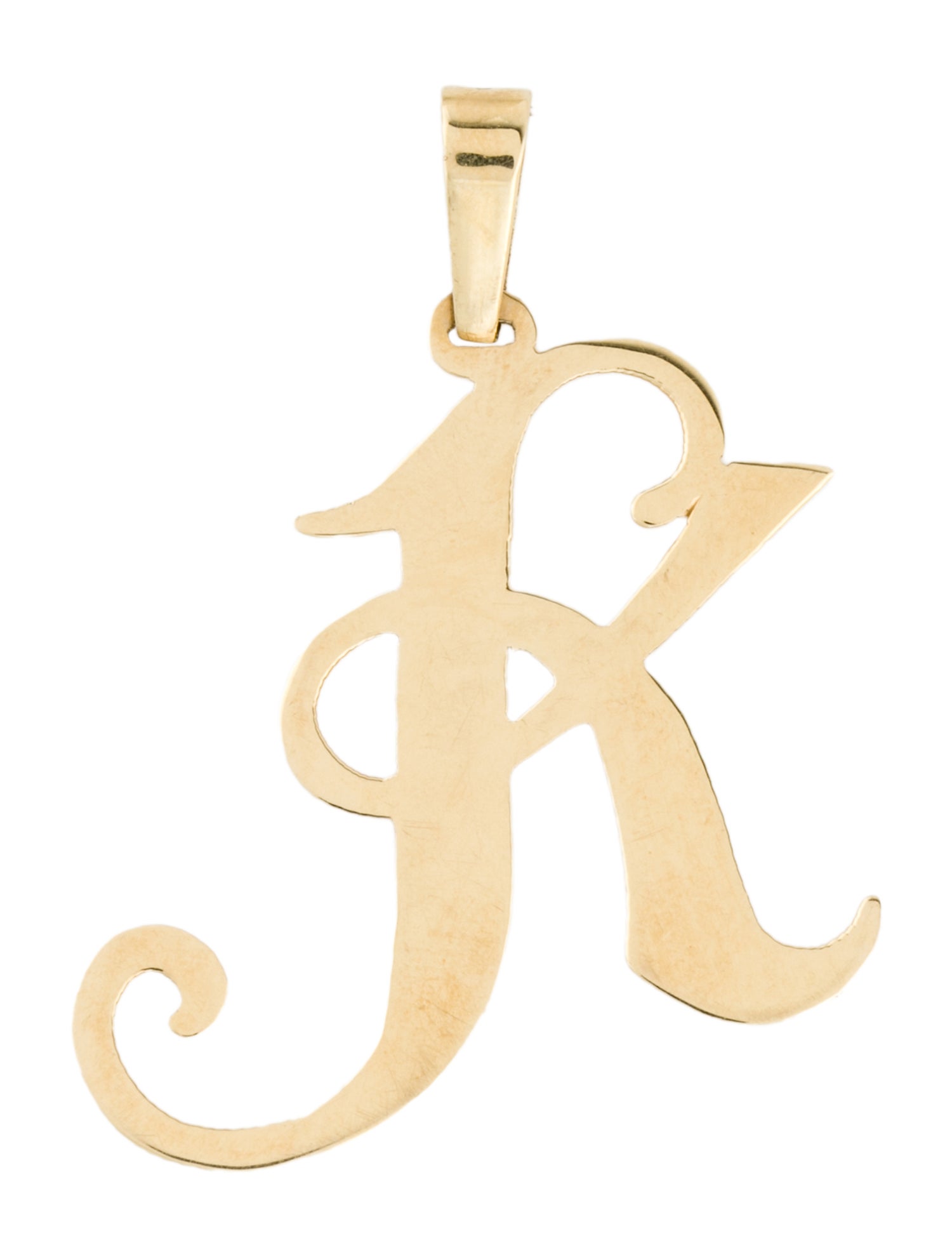 Pendant 14K Script Letter 'K' Pendant