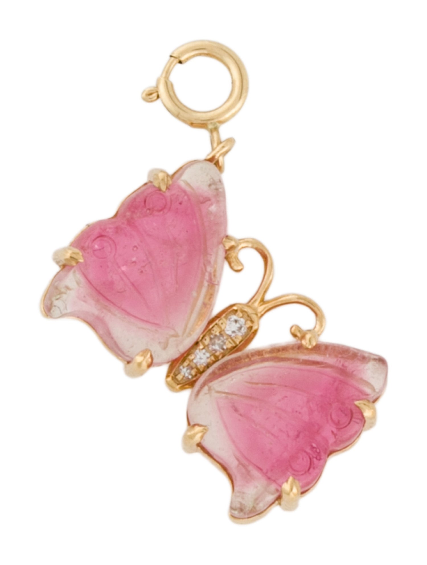Pendant 14K Tourmaline & Diamond Butterfly Charm